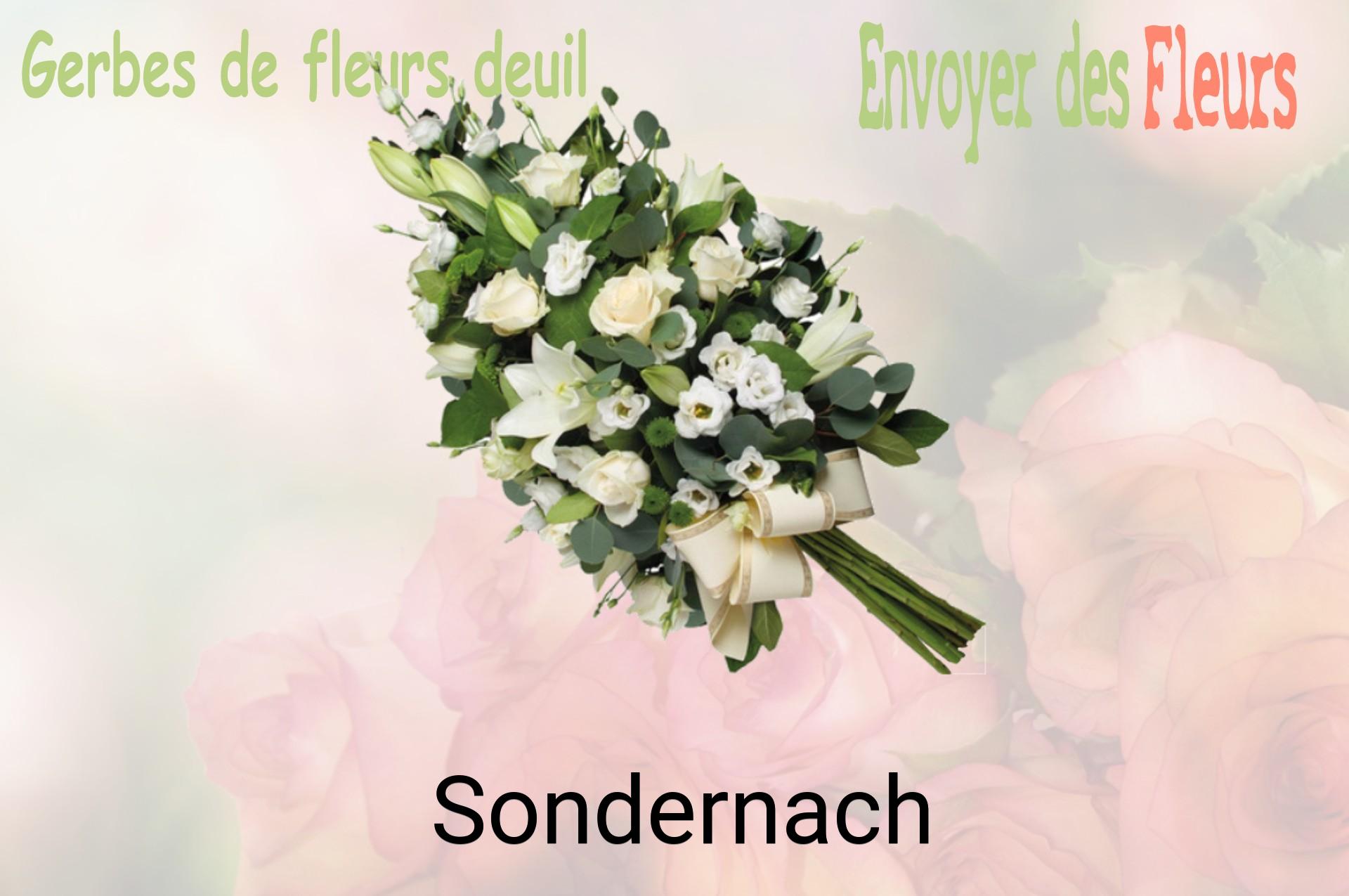 Gerbe de fleurs de deuil livrée à Sondernach